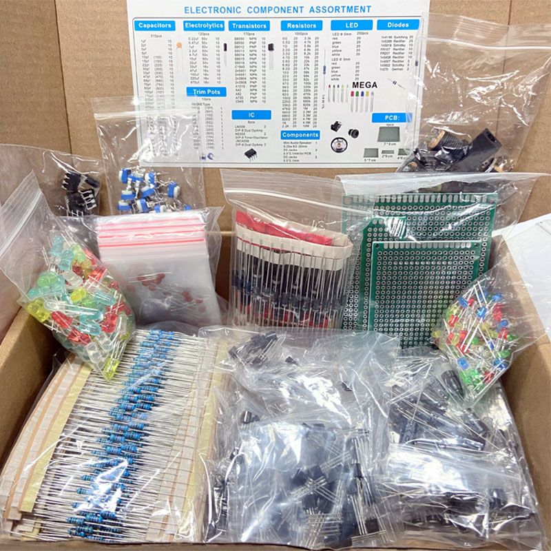 Resistor Kit 1 4W - Набор компонентов 1900 шт.: электролитические конденсаторы,