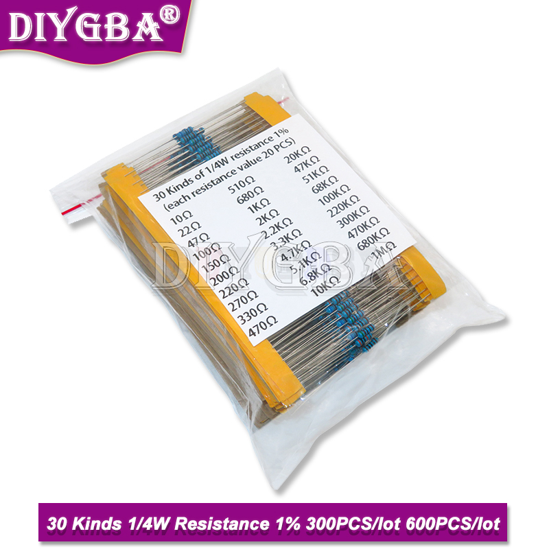 Resistor Kit 1 4W - Комплект металлических пленочных резисторов 600, 30