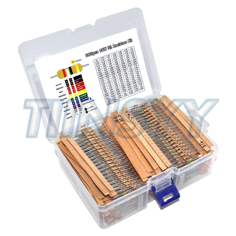 Набор из 3120 шт. (156 номинал – обзор и цена Resistor Kit 1 4W