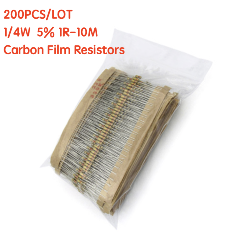200 шт. 1/4 Вт резисторы из уг – обзор и цена Resistor Kit 1 4W