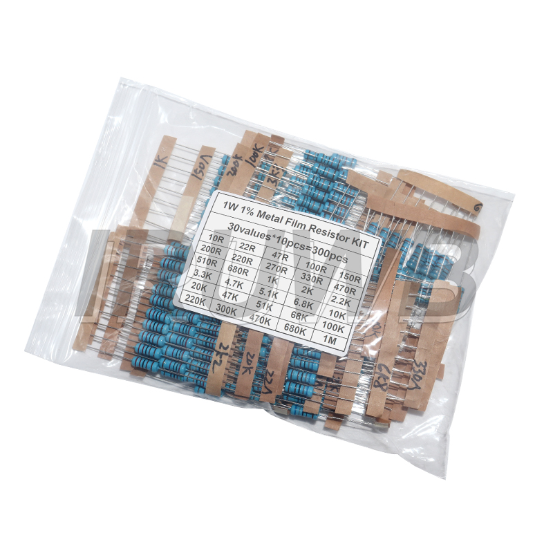 300 шт. 1/4 Вт 1/2 Вт 1 Вт наб – обзор и цена Resistor Kit 1 4W