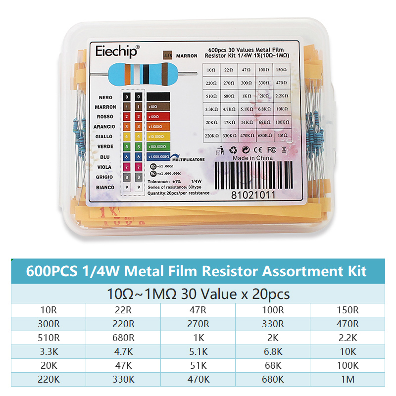 Набор металлизированных пленоч – обзор и цена Resistor Kit 1 4W