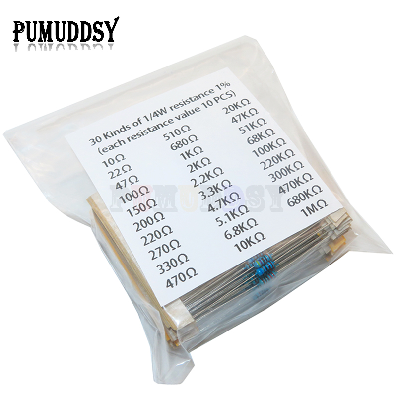 600 шт./компл., 30 видов, сопр – обзор и цена Resistor Kit 1 4W