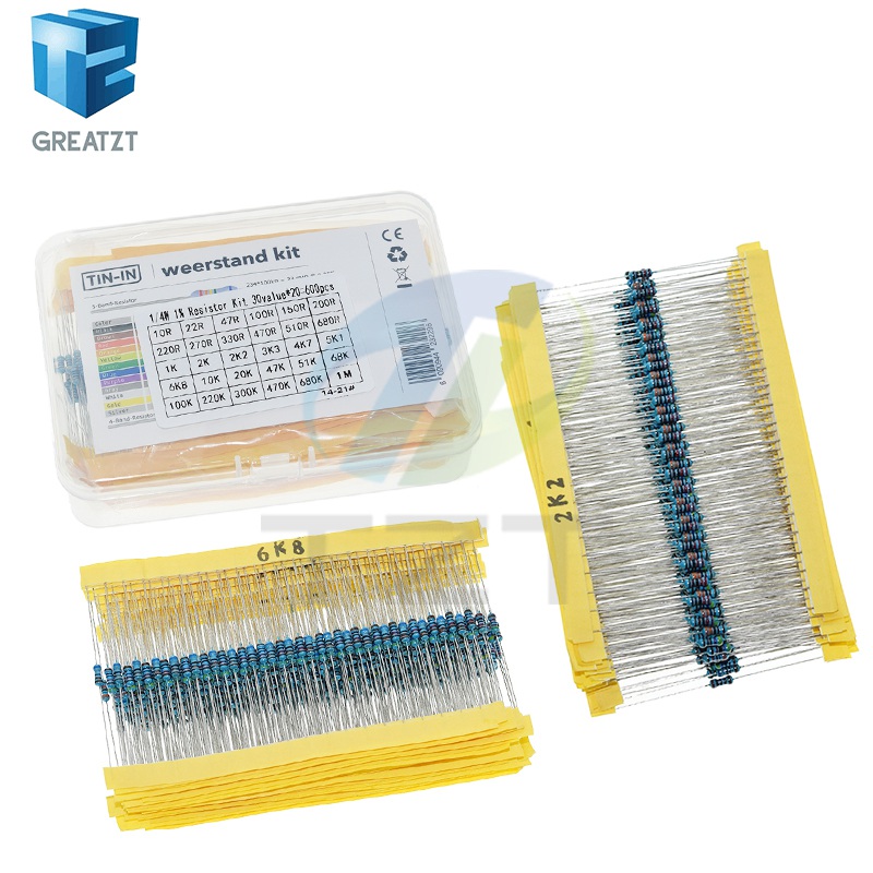 GREATZT 600 шт./компл. 30 видо – обзор и цена Resistor Kit 1 4W
