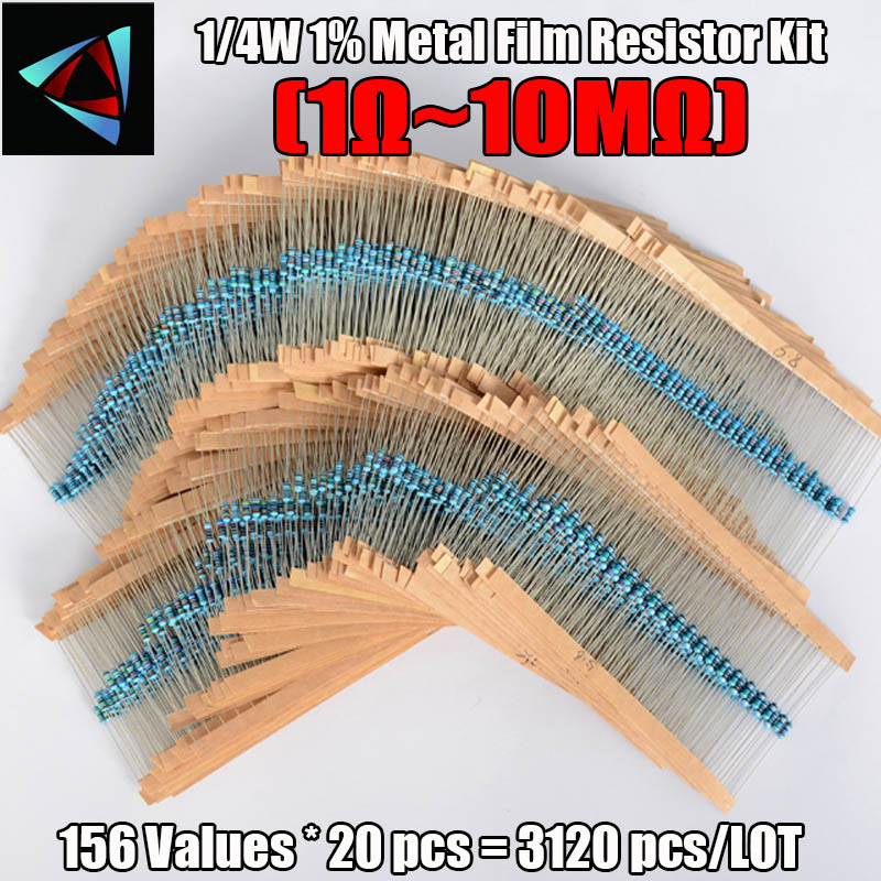 3120 шт., 156 значений, электр – обзор и цена Resistor Kit 1 4W